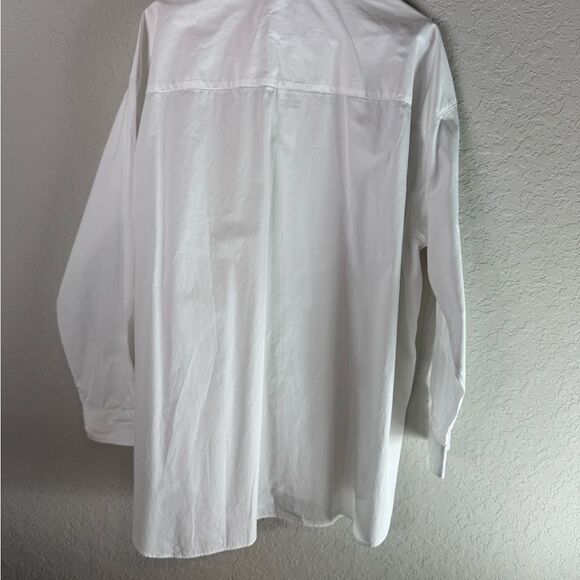Frank & Eileen Victoria White Shirt | Italian Cotton Button Up Size M - Picture 9 of 12
